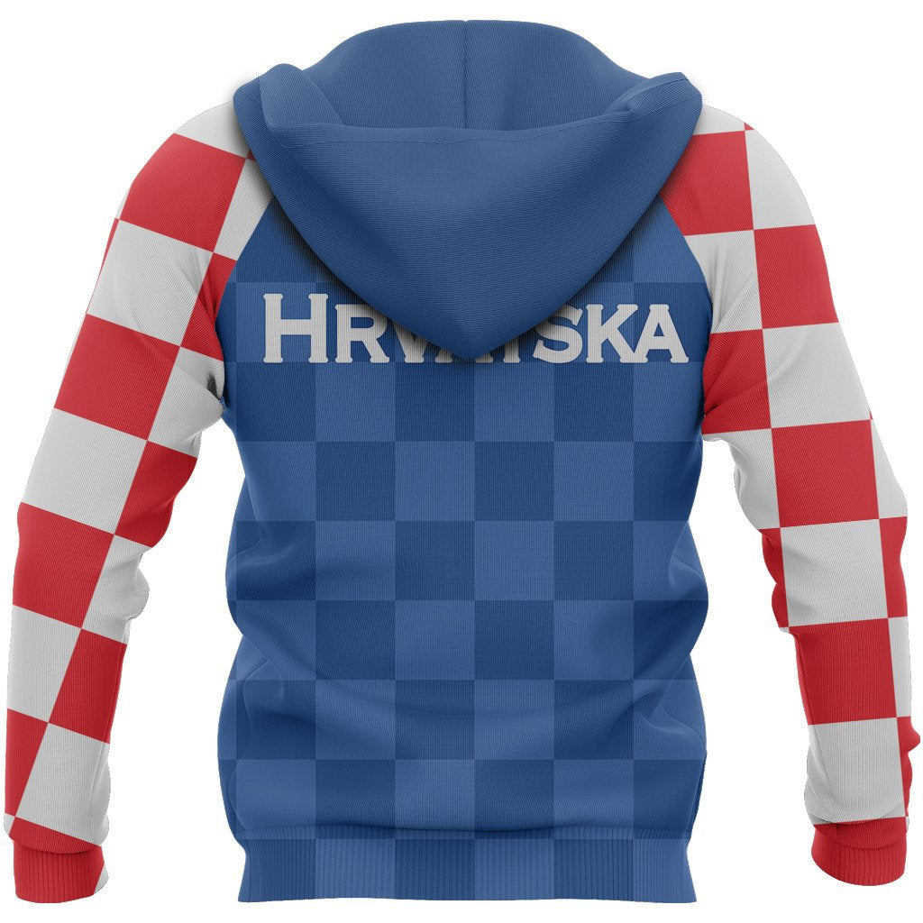 Hrvatska Croatia Hoodie Checkerboard Zip Up