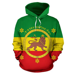 Imperial Flag Haile Selassie of Ethiopia with Lion of Judah Hoodie