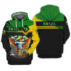 Custom Name 3D Shirts Brazil Personalized Shirt Gift For Brazil Lovers