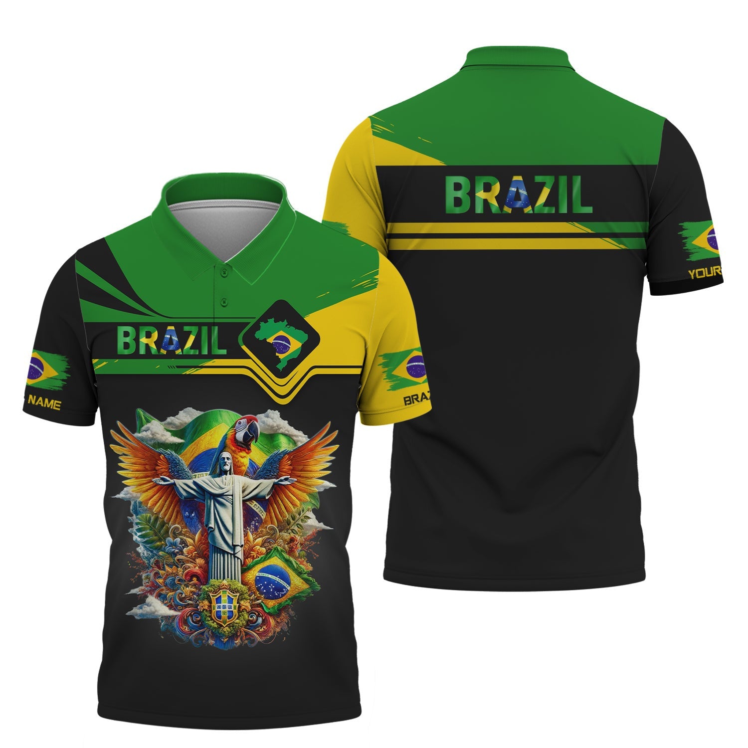 Custom Name 3D Shirts Brazil Personalized Shirt Gift For Brazil Lovers