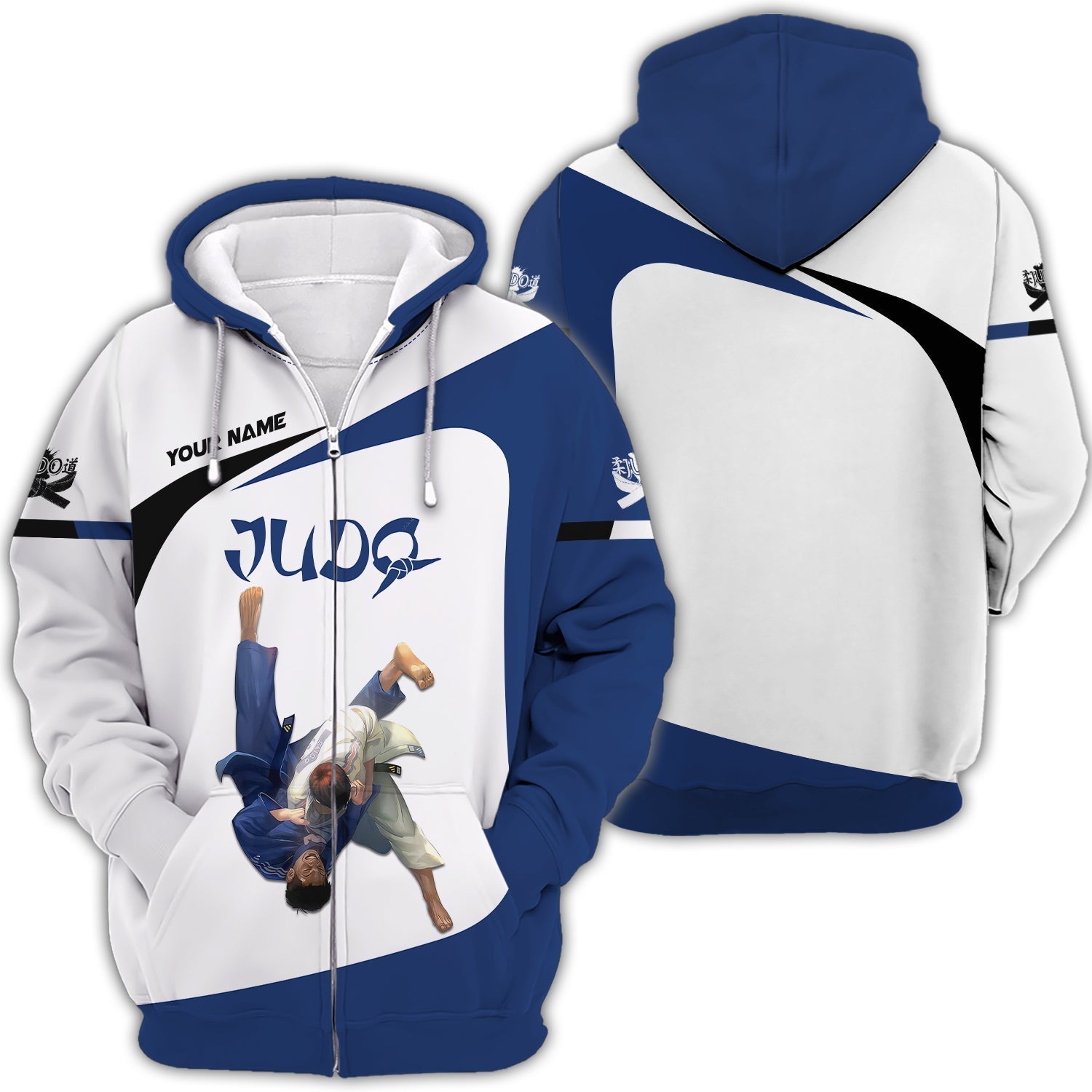 Judo Personalized Name 3D Zipper Hoodie Custom Name Gift For Judo Lovers