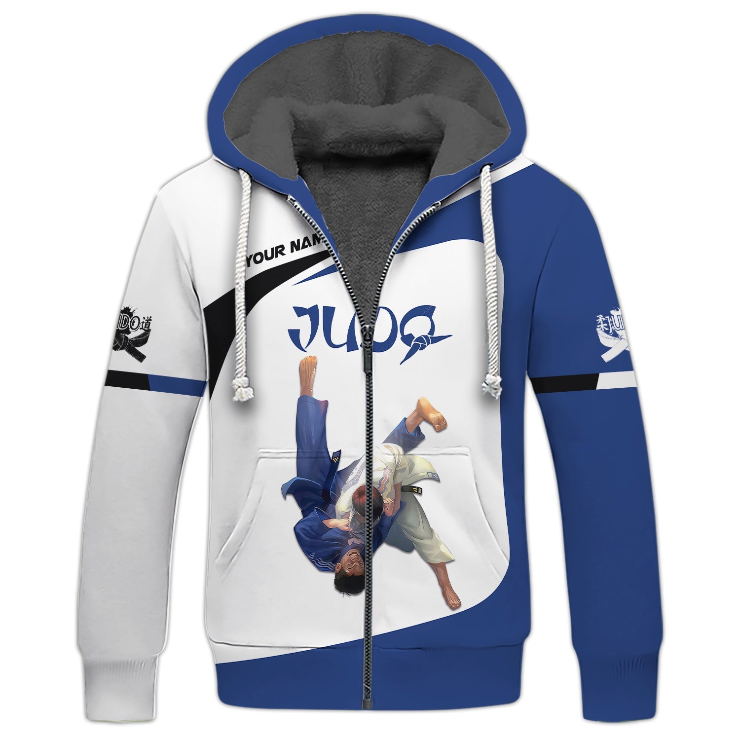 Judo Personalized Name 3D Zipper Hoodie Custom Name Gift For Judo Lovers