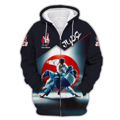 Custom Name Judo Zipper Hoodie Personalized Name Gift For Judo Lovers