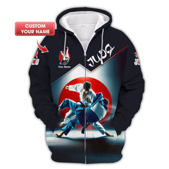 Custom Name Judo Zipper Hoodie Personalized Name Gift For Judo Lovers