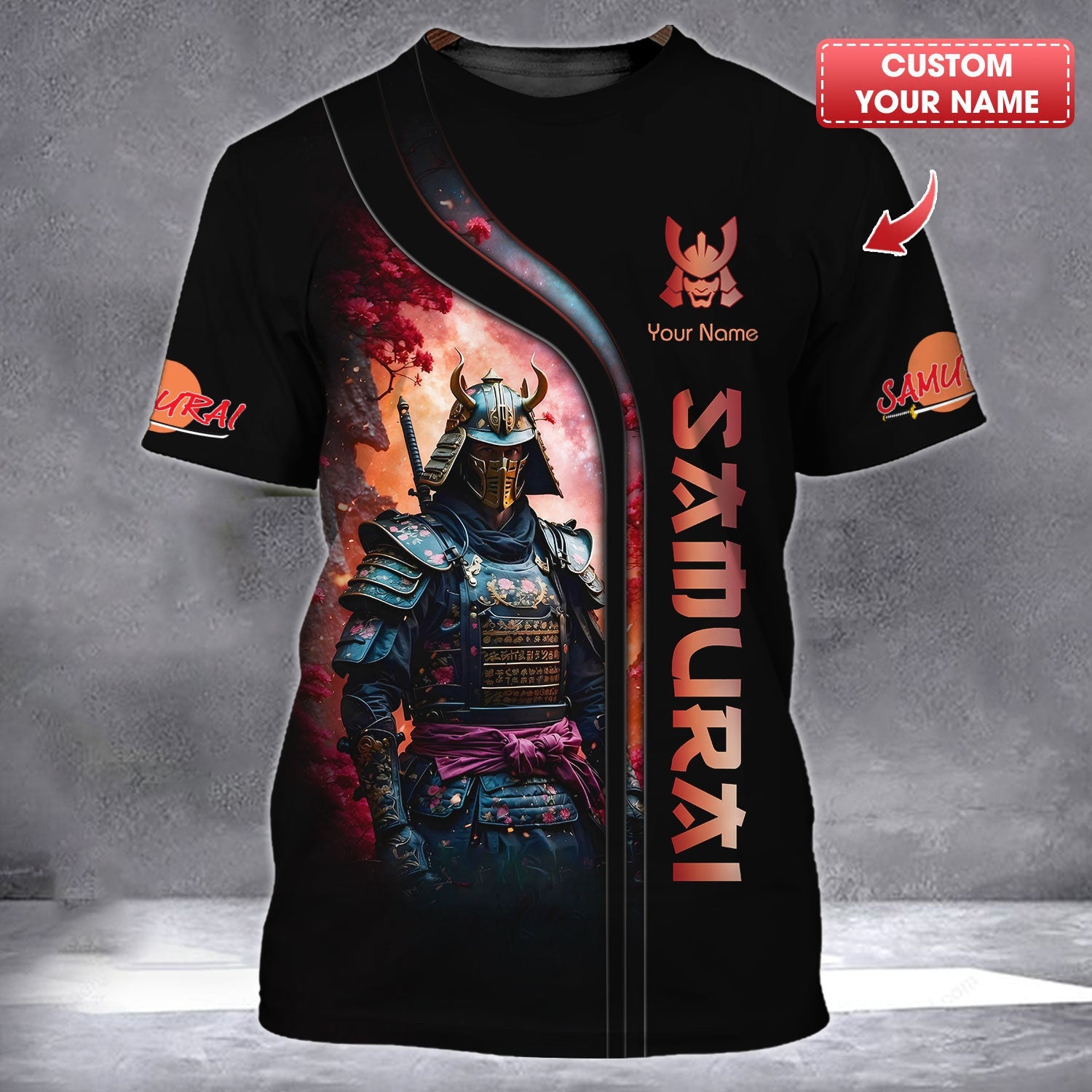 Samurai Personalized Name 3D Shirt Custom Gift For Samurai Lovers