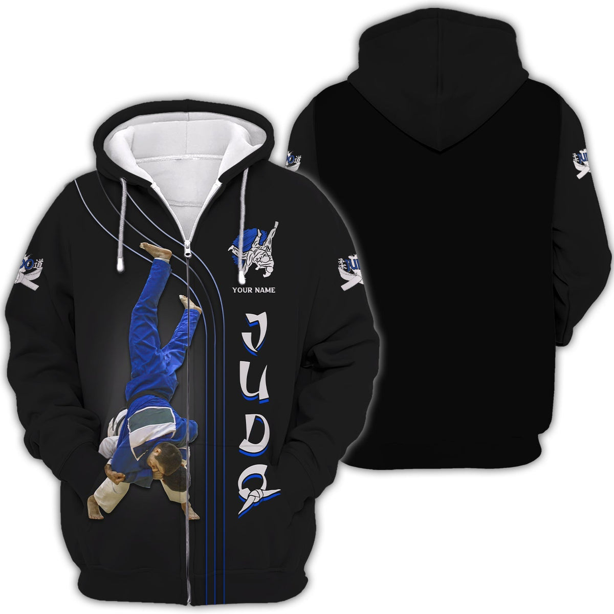 Judo Cutom Name 3D Full Print Zipper Hoodie Personalized Gift For Judo Lovers