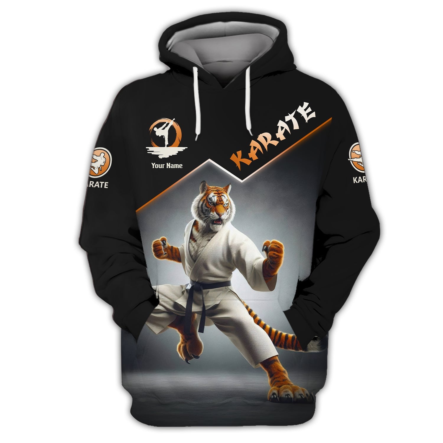 Personalized Karate Tiger Zipper Hoodie - Unleash Your Inner Warrior