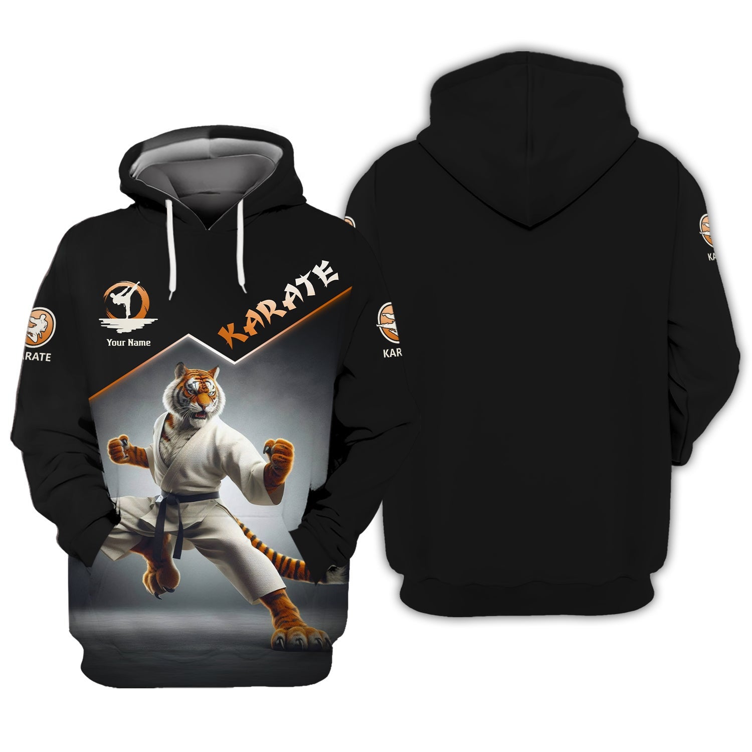 Personalized Karate Tiger Zipper Hoodie - Unleash Your Inner Warrior