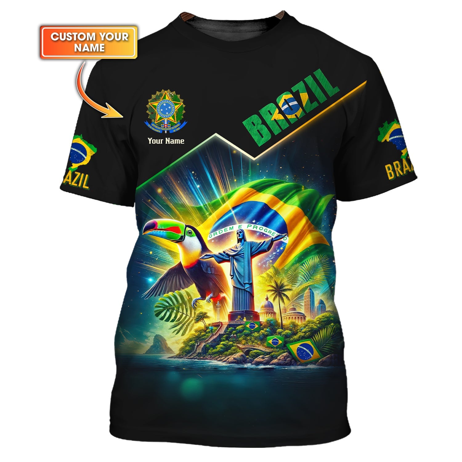 Brazil Life Shirt Custom Name 3D Full Print Brazil Shirt Gift For Brazil Lovers