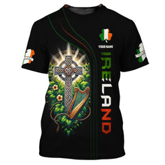 Celtic Cross Custom T- Shirts Ireland 3D Zipper Hoodie Gif For Irish Lover