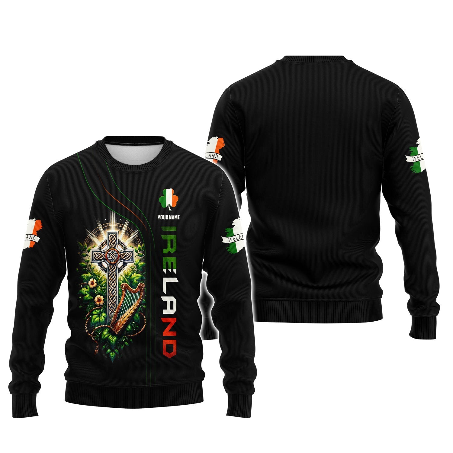 Celtic Cross Custom T- Shirts Ireland 3D Zipper Hoodie Gif For Irish Lover