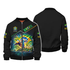 Brazil Life Zipper Hoodie Custom Name 3D Full Print Brazil Shirt Gift For Brazil Lovers