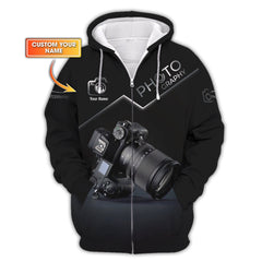 3D Full Print Photography Zipper Hoodie Personalized Name Gift For Photographer Lovers