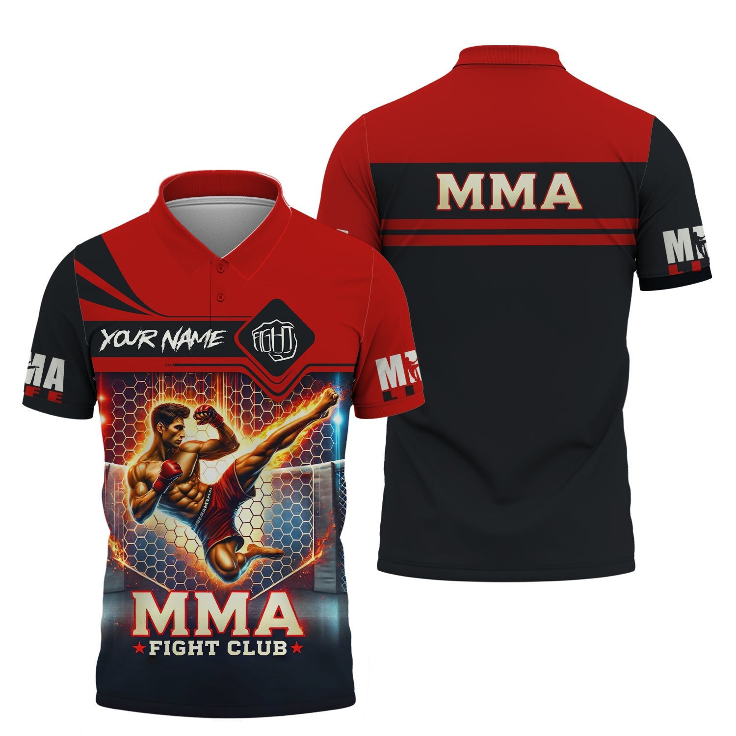 3D Full Print MMA Shirt Personalized Name Gift For MMA Lovers