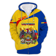 Coat Of Arms Colombia With Andes Condor Custom T-Shirts Gif For Colombian Lovers