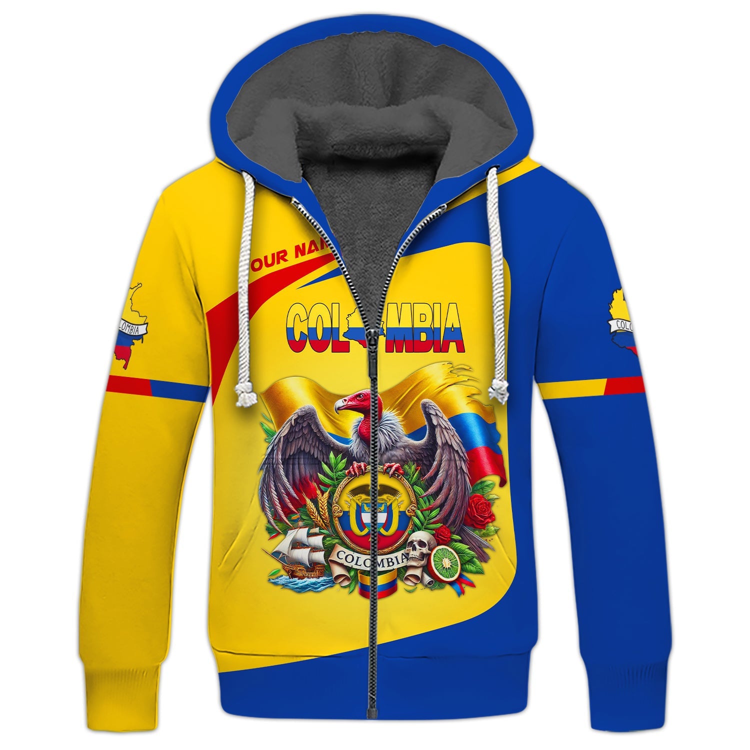 Coat Of Arms Colombia With Andes Condor Custom T-Shirts Gif For Colombian Lovers