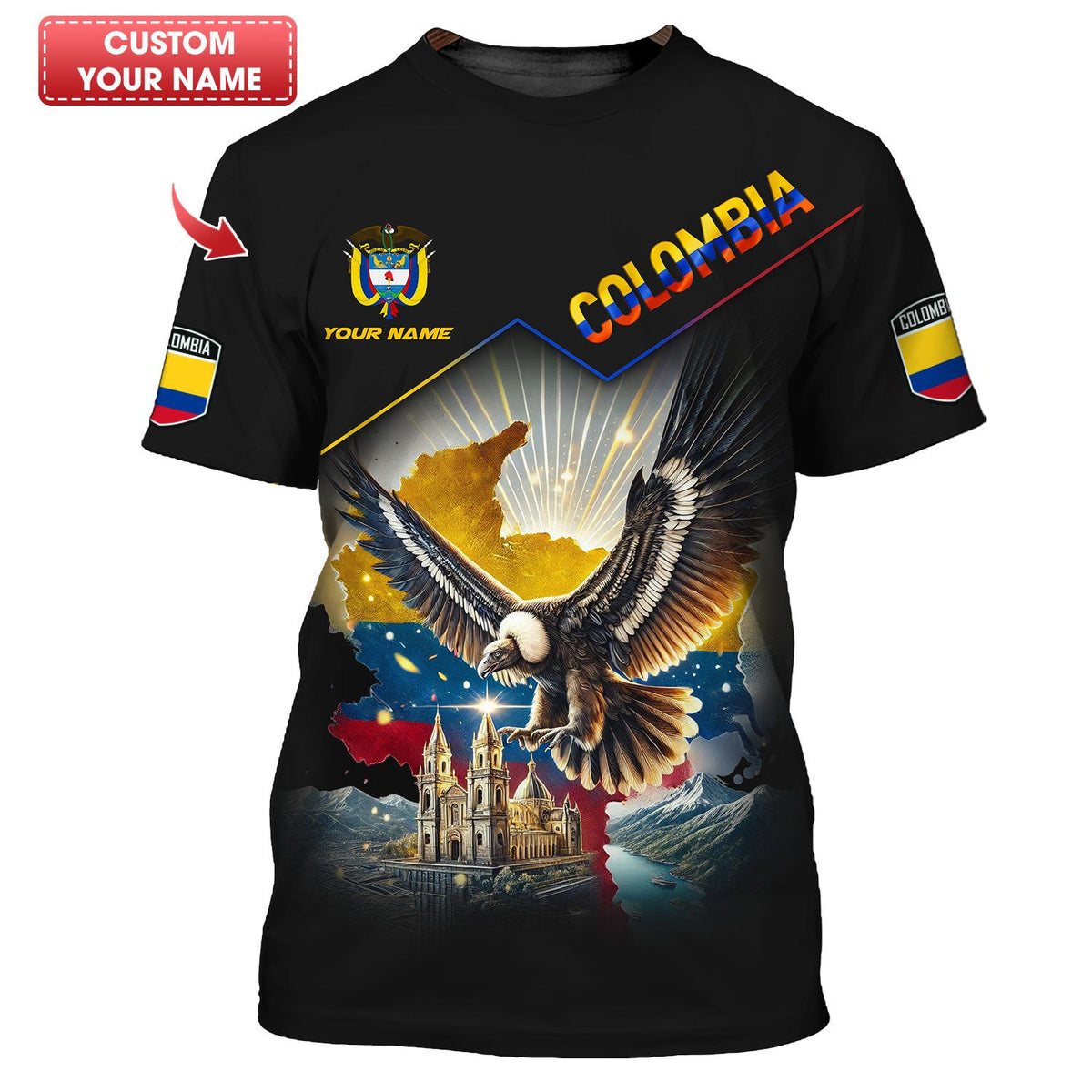 Wings Over Colombia Custom T-Shirts Gif For Colombian Lovers