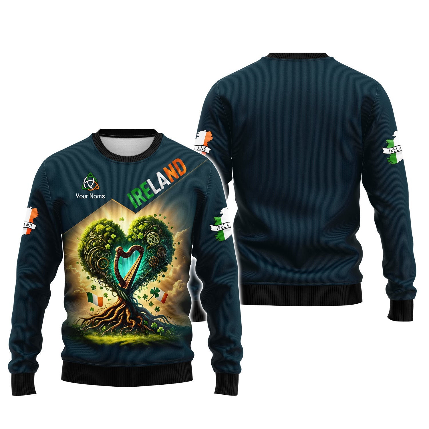 3D Full Print Ireland Shirt Personalized Name Gift For Ireland Lovers