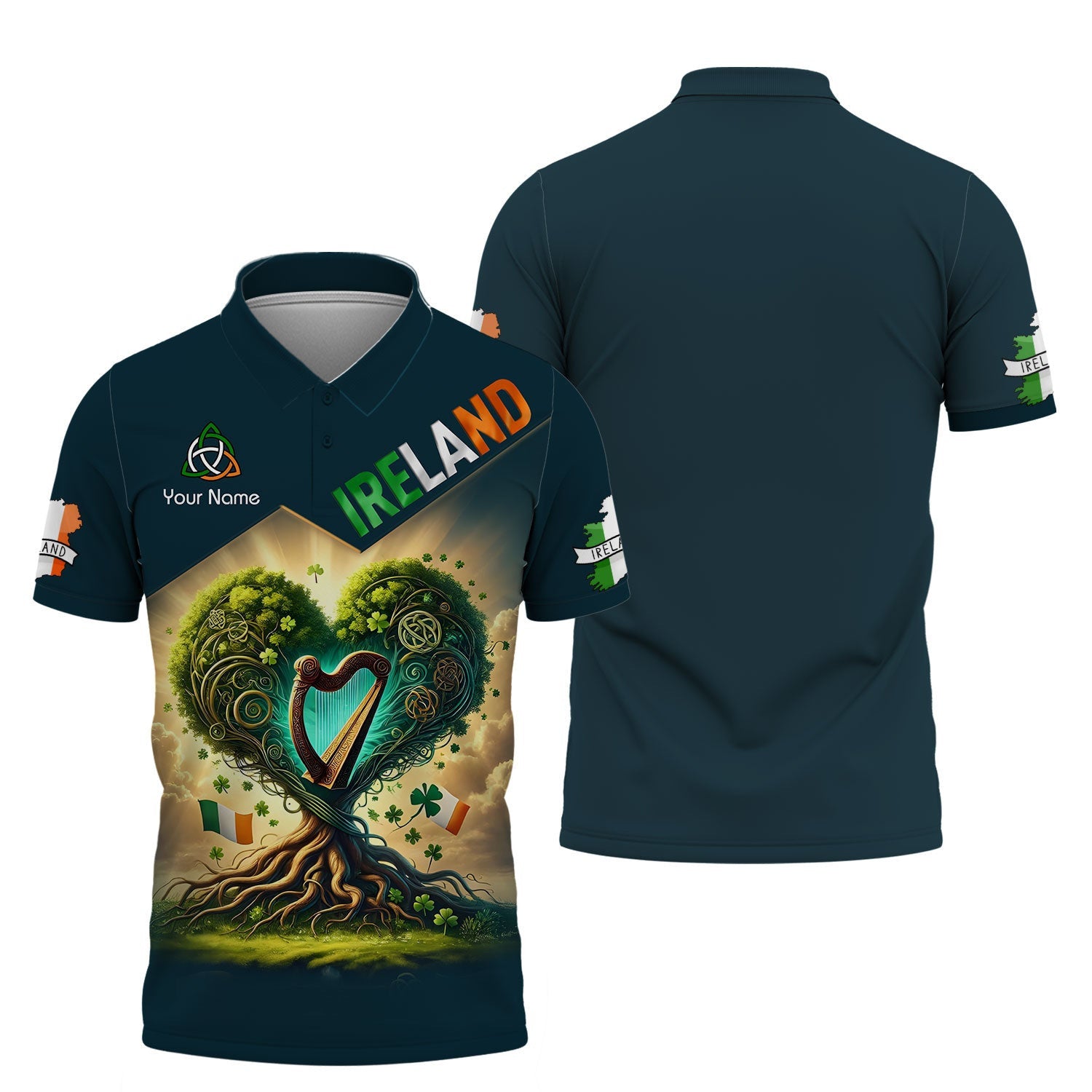 3D Full Print Ireland Shirt Personalized Name Gift For Ireland Lovers