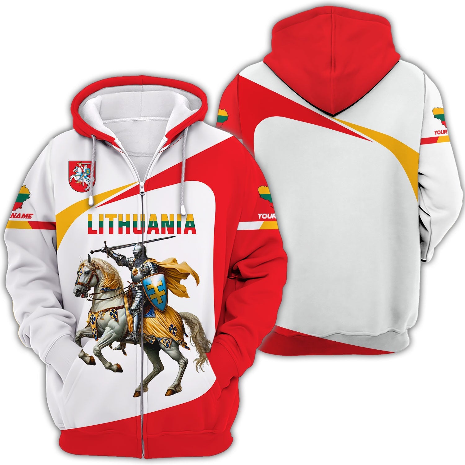 3D Full Print Knight Of Lithuania Shirt Personalized Name Gift For Lithuanian Lovers