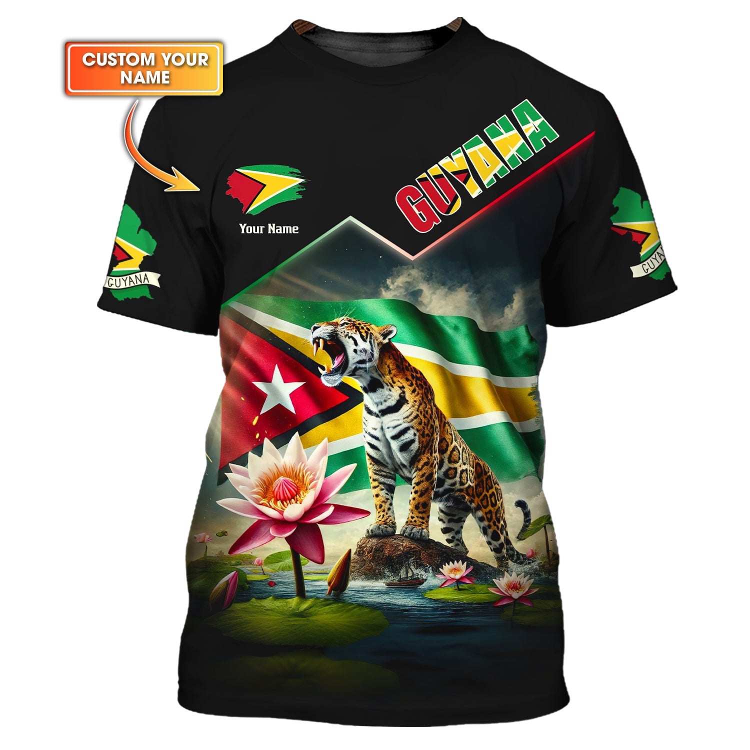 3D Full Print Guyana Shirt Personalized Name Gift For Guyana Lovers