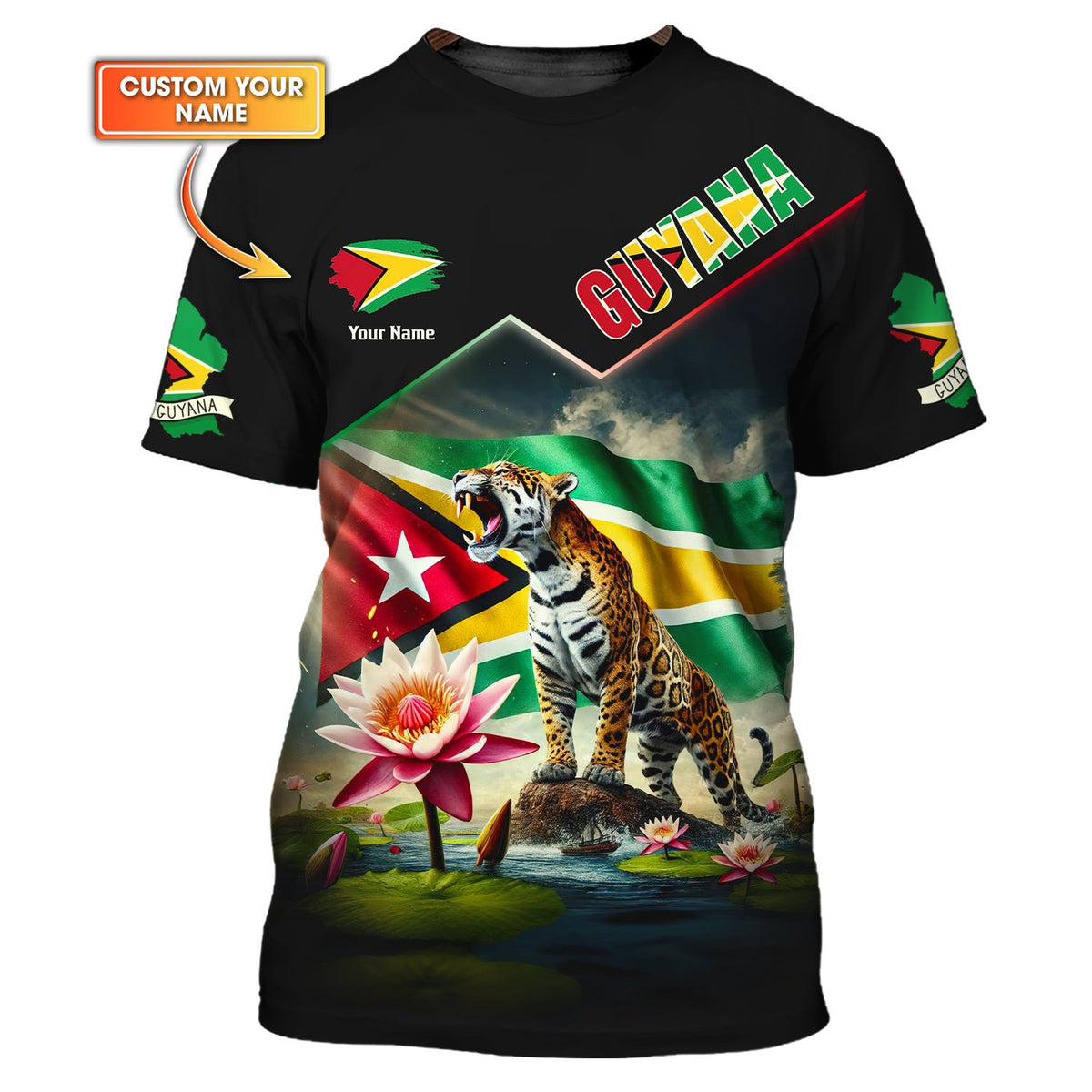 3D Full Print Guyana Shirt Personalized Name Gift For Guyana Lovers