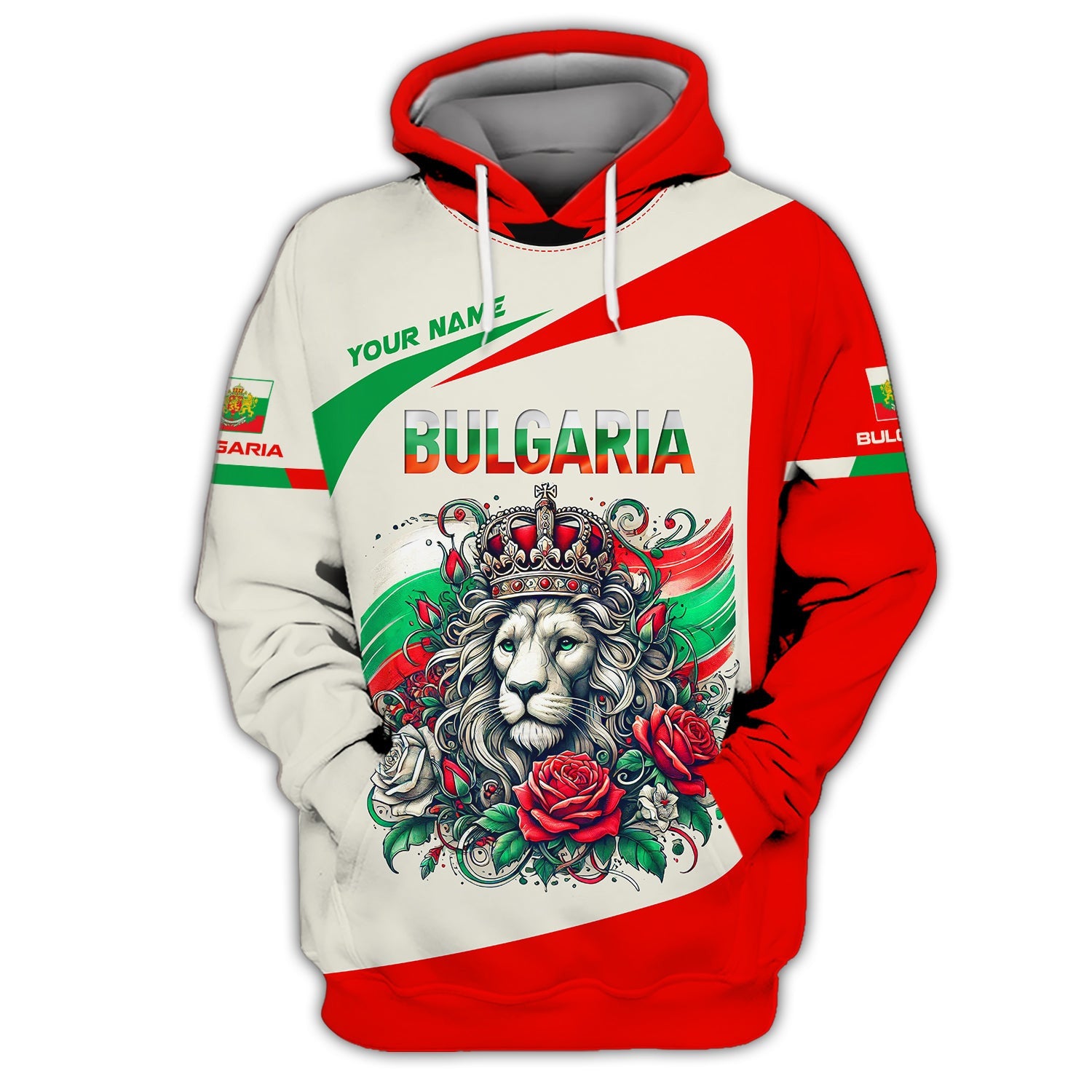 Bulgaria Custom Name Shirt Lion King With Rose 3D Shirts Gif For Bulgaria Lover