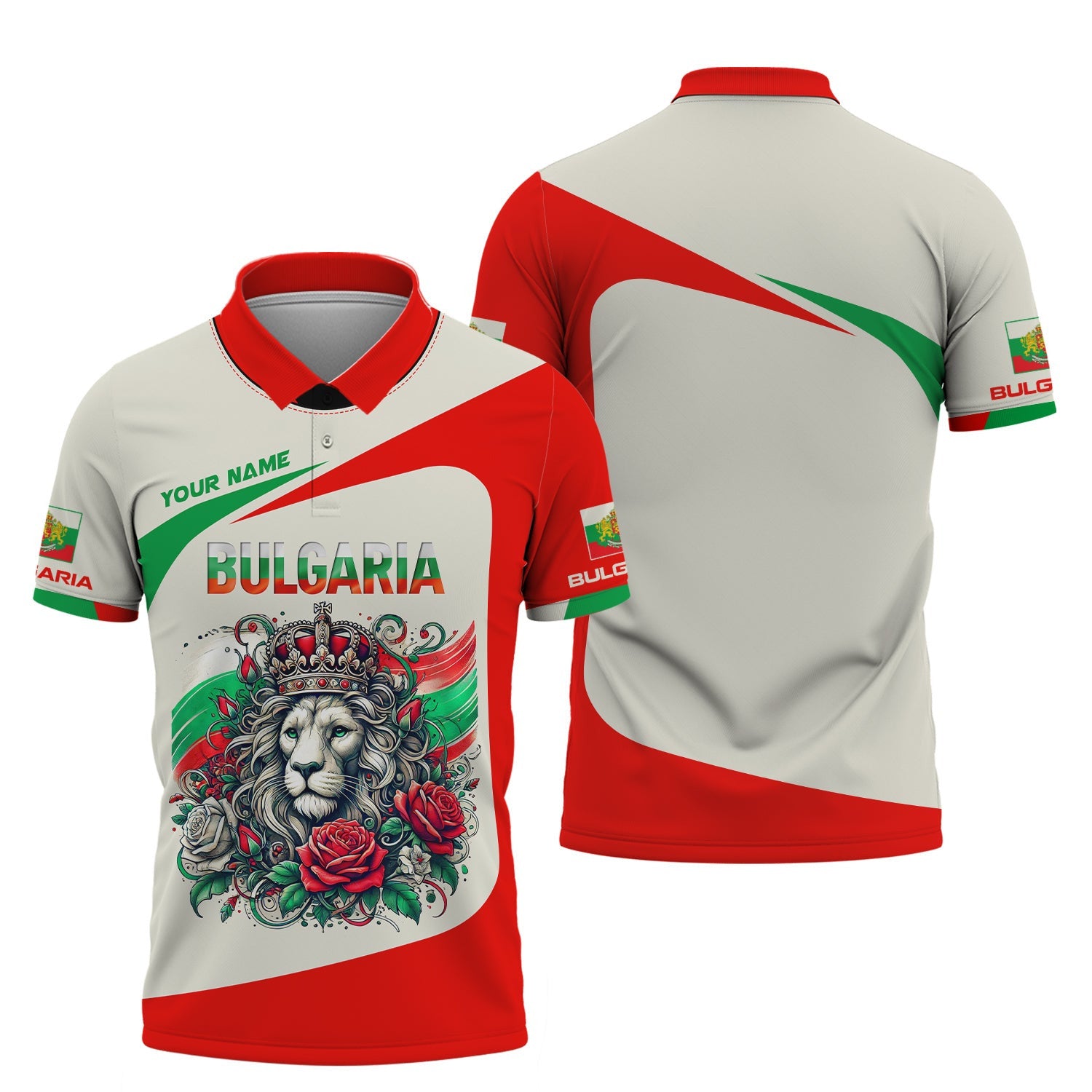 Bulgaria Custom Name Shirt Lion King With Rose 3D Shirts Gif For Bulgaria Lover