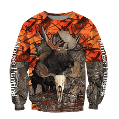 Hunting Moose Orange Camo 3D All Over Print Hoodie AM092025 - Amaze Style��??��?-Apparel