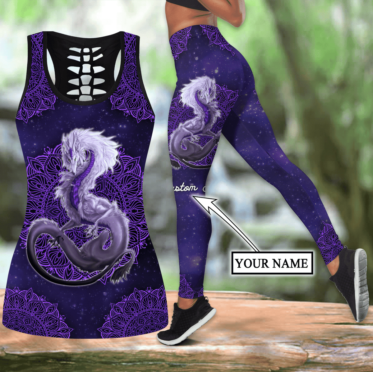 Dragon purple legging + hollow tank combo custom name - Amaze Style��??��?