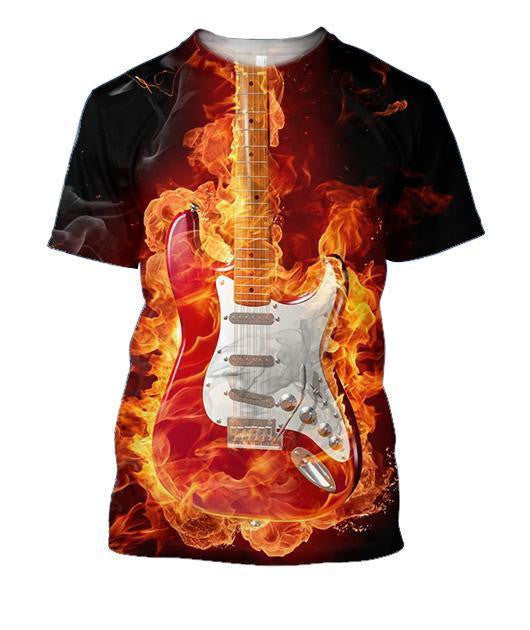 3D All Over Print Fire Guitar Shirts HG - Amaze Style��??��?