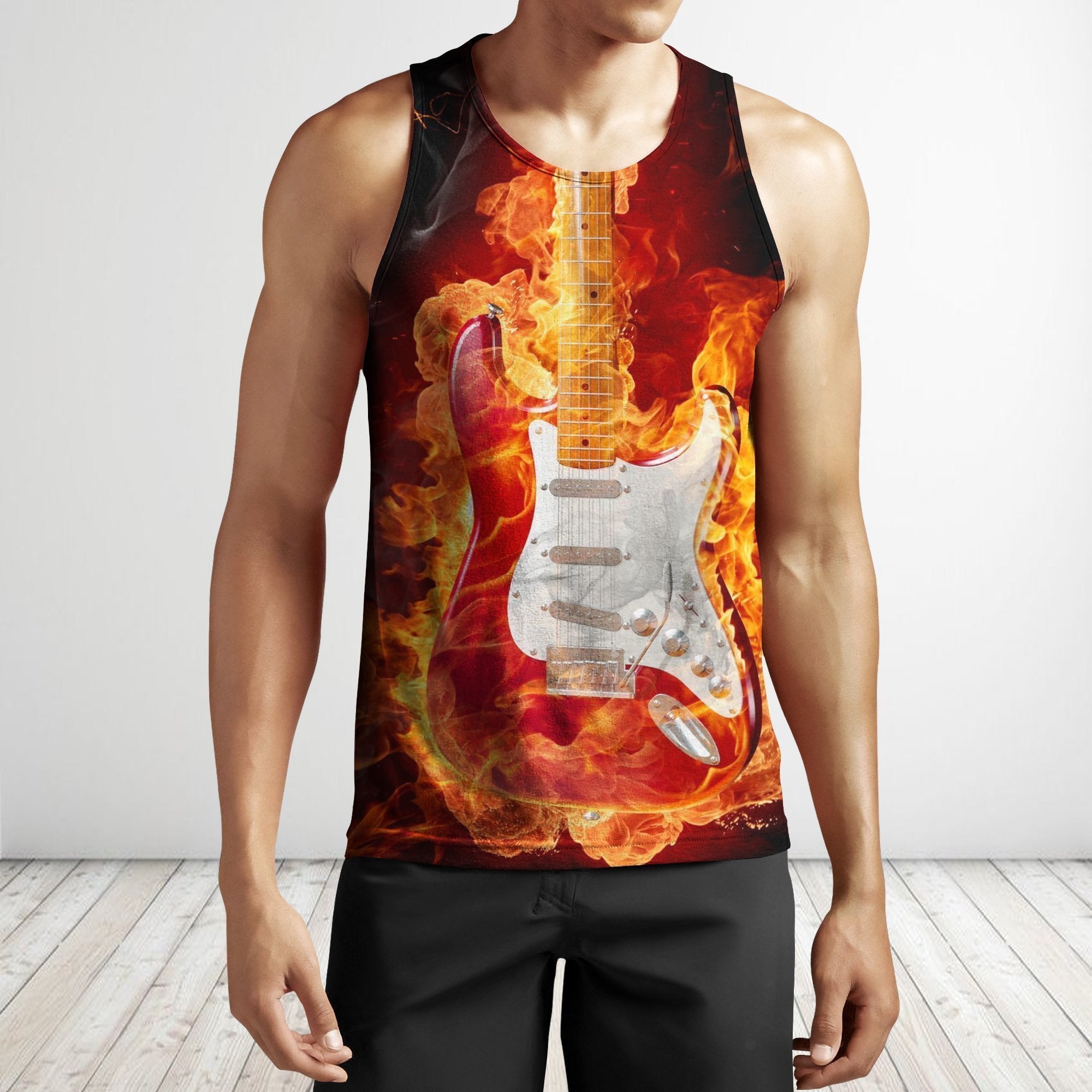 3D All Over Print Fire Guitar Shirts HG - Amaze Style��??��?