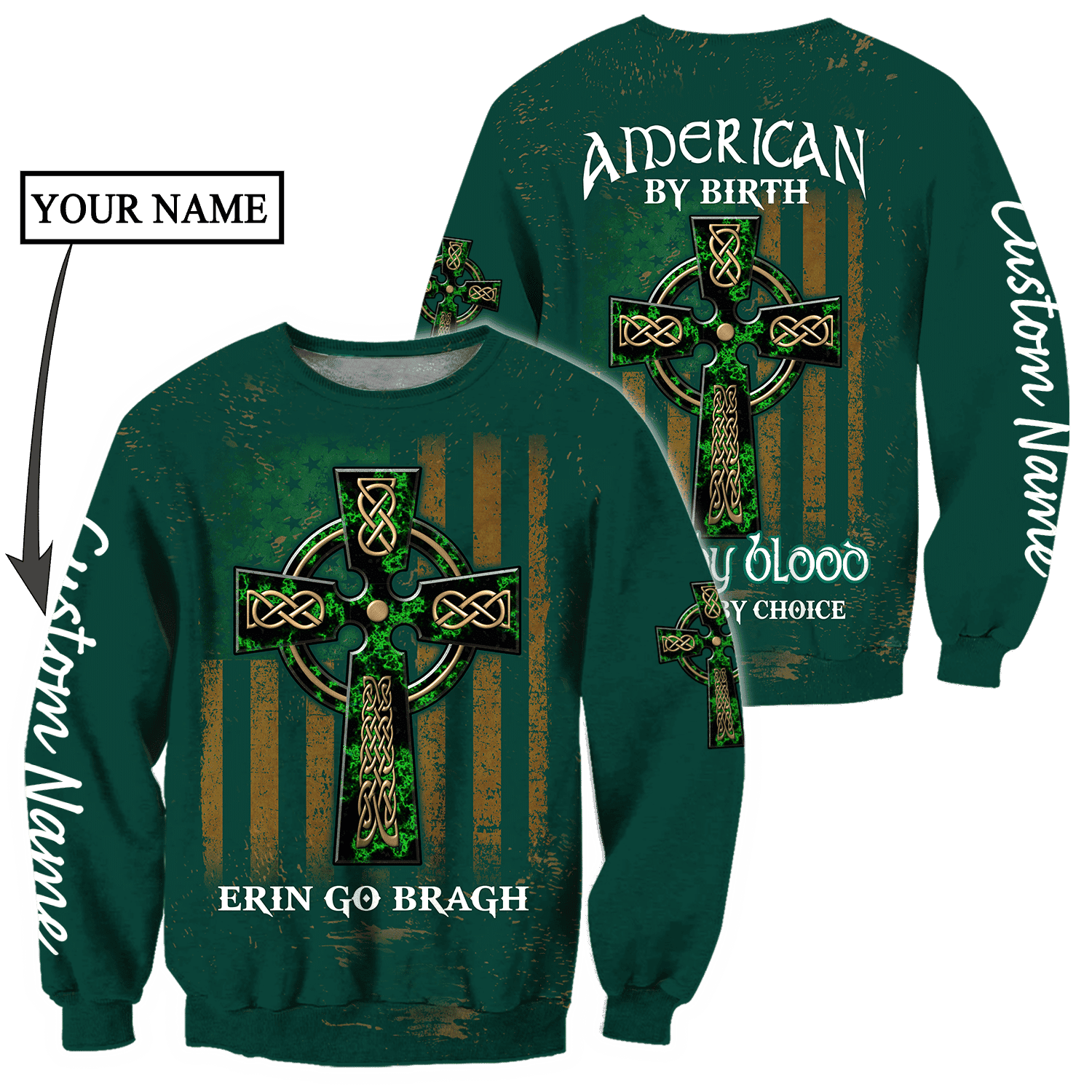 Irish St.Patrick Irish by blood 3d hoodie shirt for men and women custom name - TrendZoneTee