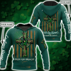 Irish St.Patrick Irish by blood 3d hoodie shirt for men and women custom name - TrendZoneTee