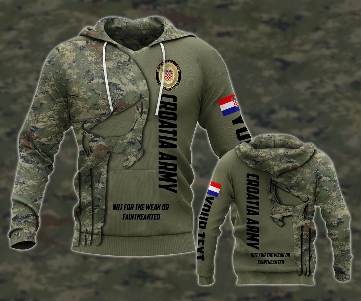 Customize Croatian Army Flag Unisex Adult Hoodies