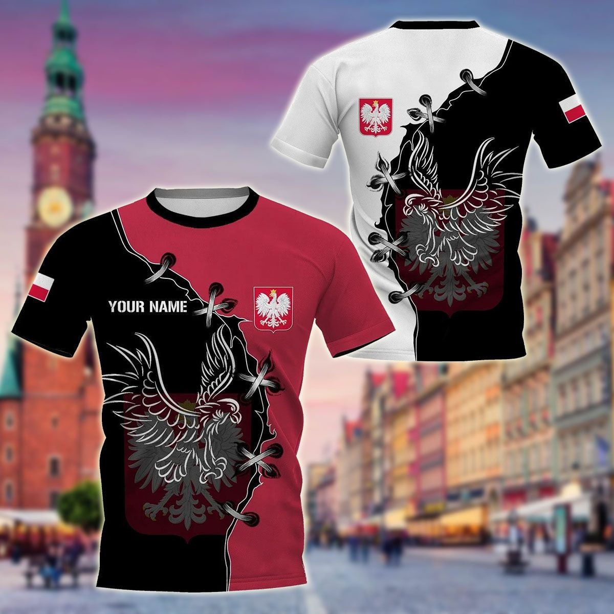 Customize Poland Eagle & Coat Of Arms V2 Unisex Adult Shirts