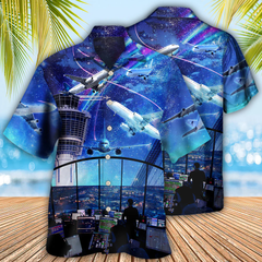 Airplane And Air Traffic Controller Hawaiian Shirt