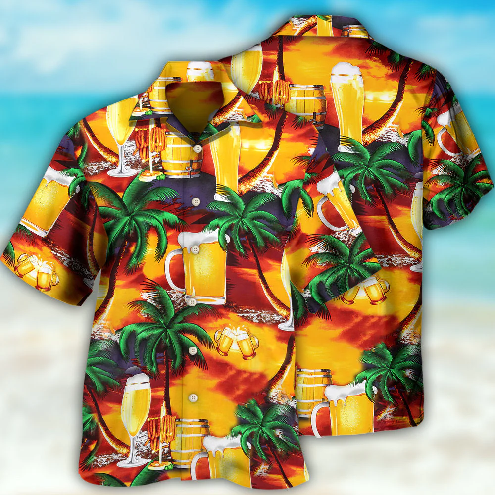 Beer In Paradise Tropical Hawaiian Shirt