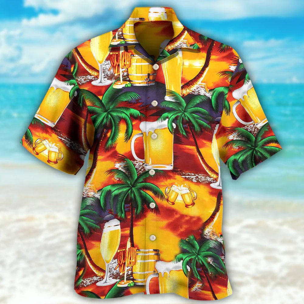 Beer In Paradise Tropical Hawaiian Shirt