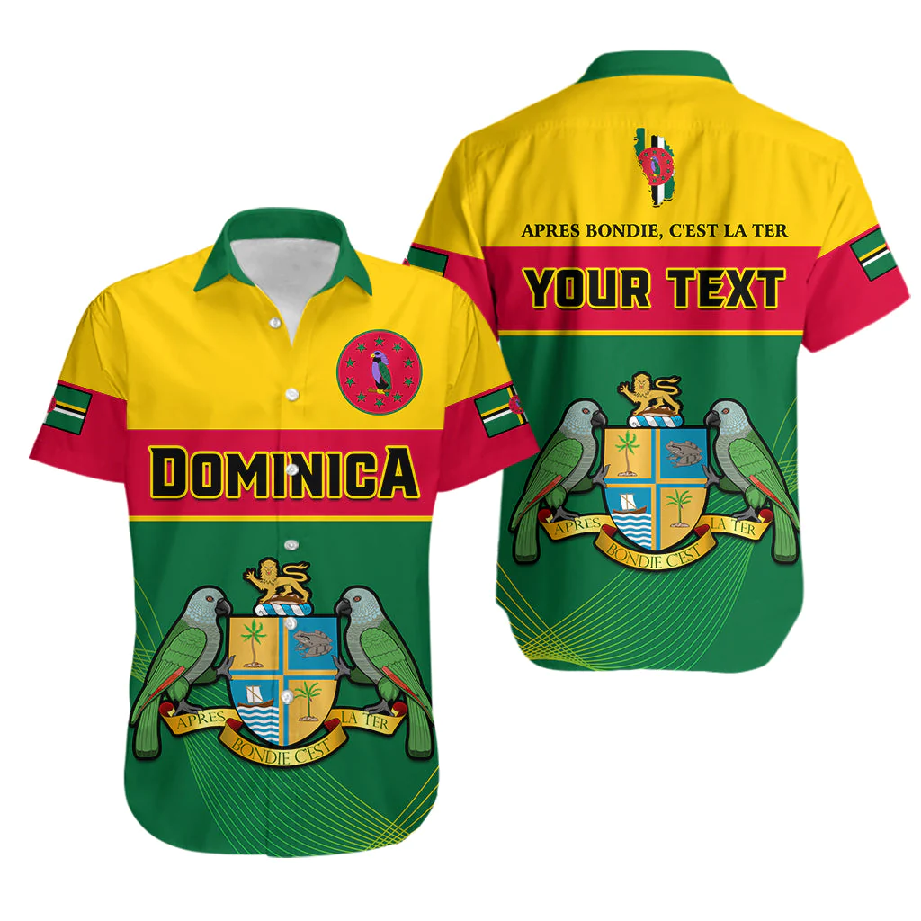 (Custom Personalised) Dominica Hawaiian Shirt Dominican Coat Of Arms With Map LT14