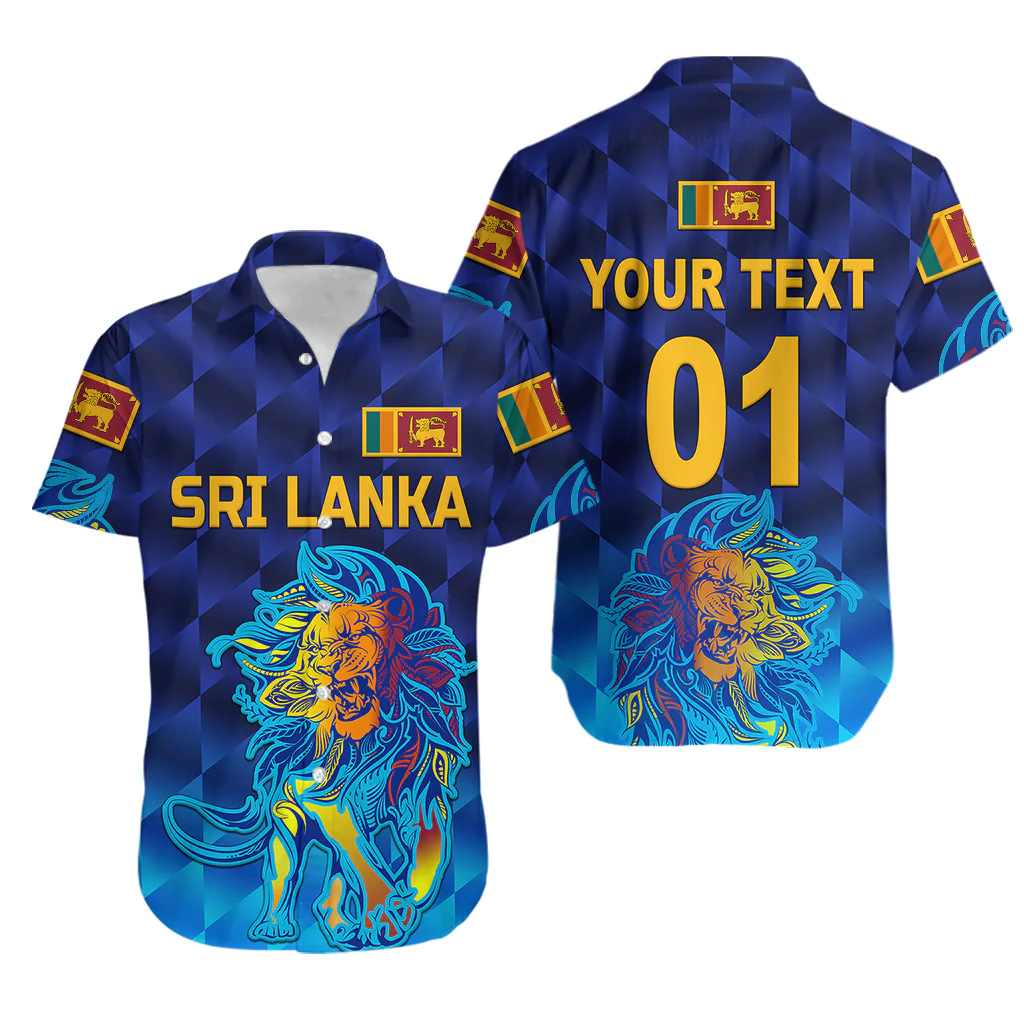 (Custom Personalised) Sri Lanka Cricket Hawaiian Shirt The Lions Pride Version - Blue LT8