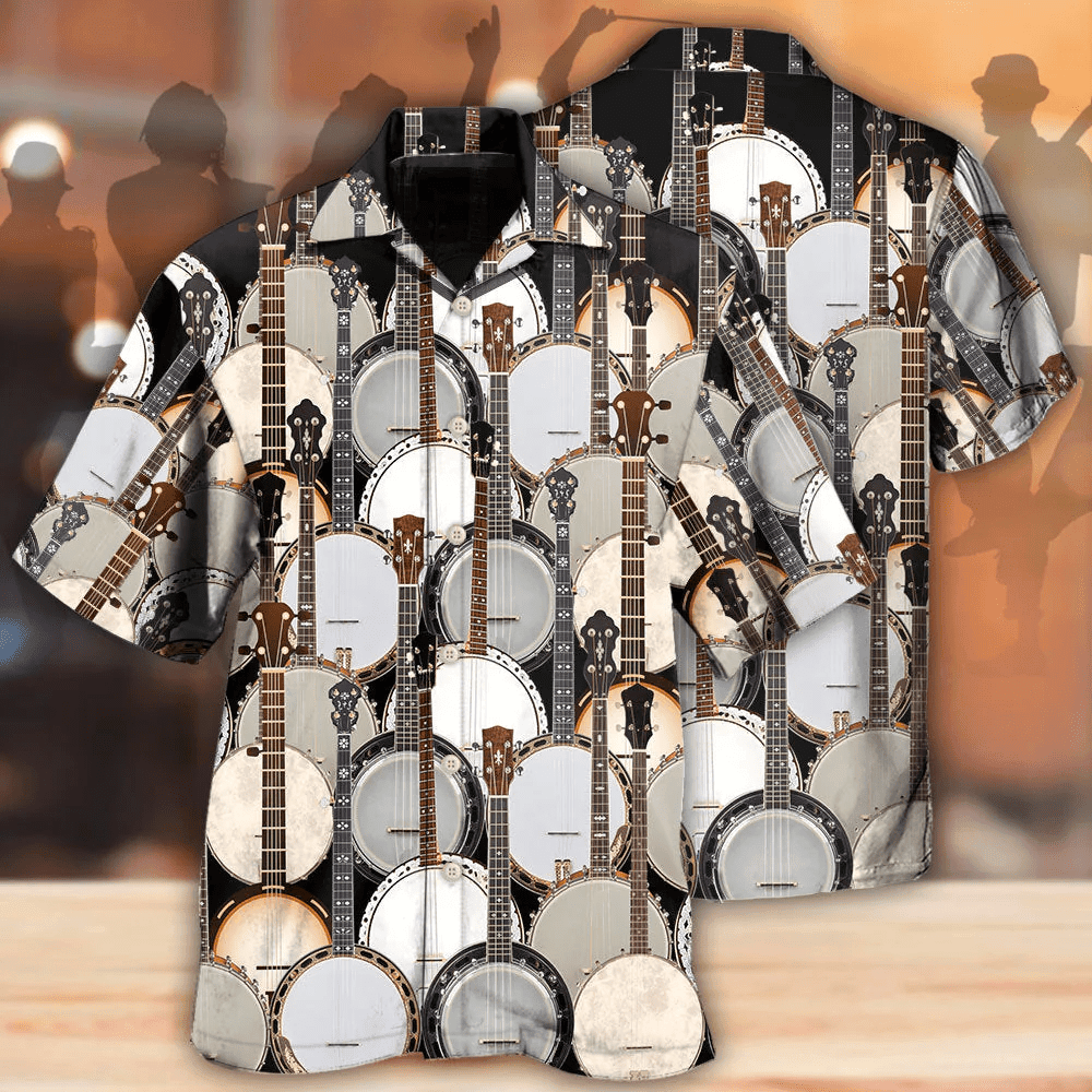 Banjo Love Music Pattern Hawaiian Shirt