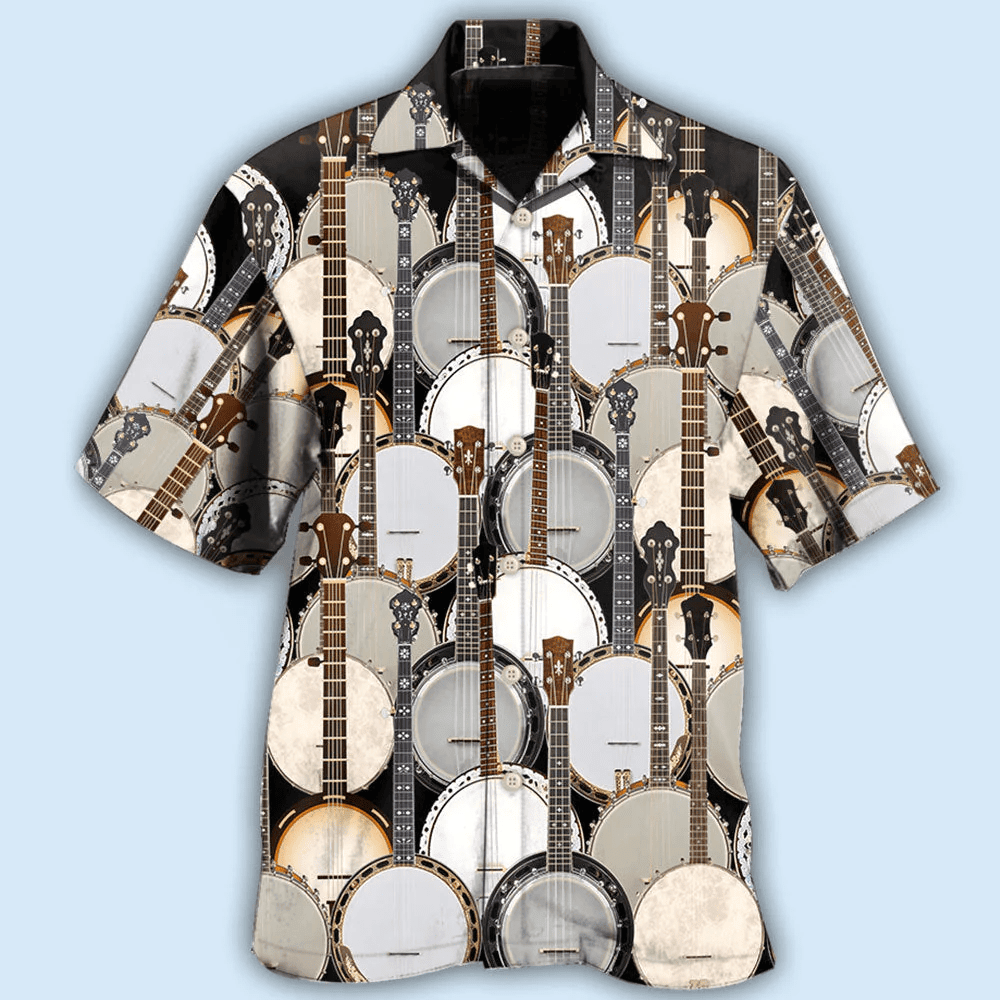 Banjo Love Music Pattern Hawaiian Shirt