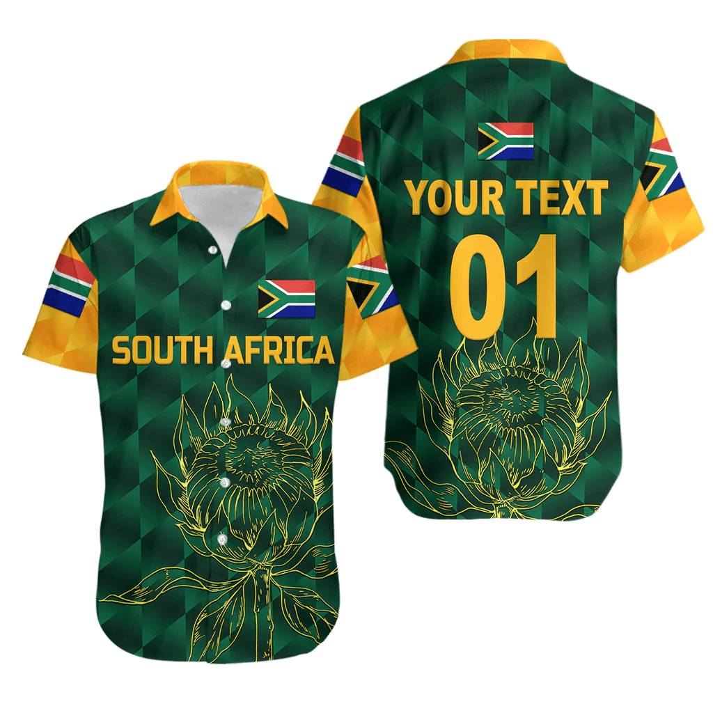 (Custom Personalised) South Africa Proteas Cricket Hawaiian Shirt Simple - Green LT8