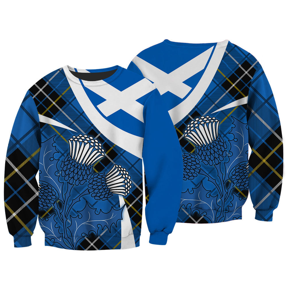 Scottish Thistle Tartan Hawaiian Shirt Scottish Alba Flag Style Hoodifize