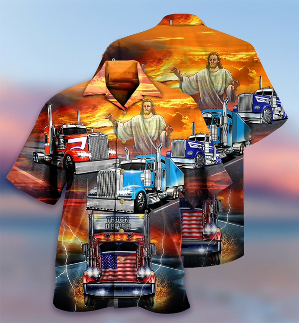 Truck Driver Jesus Bless Hawaiian Shirt