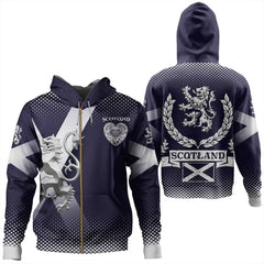 African Hoodie Scotland Pride Saltire Lion Zip Hoodie