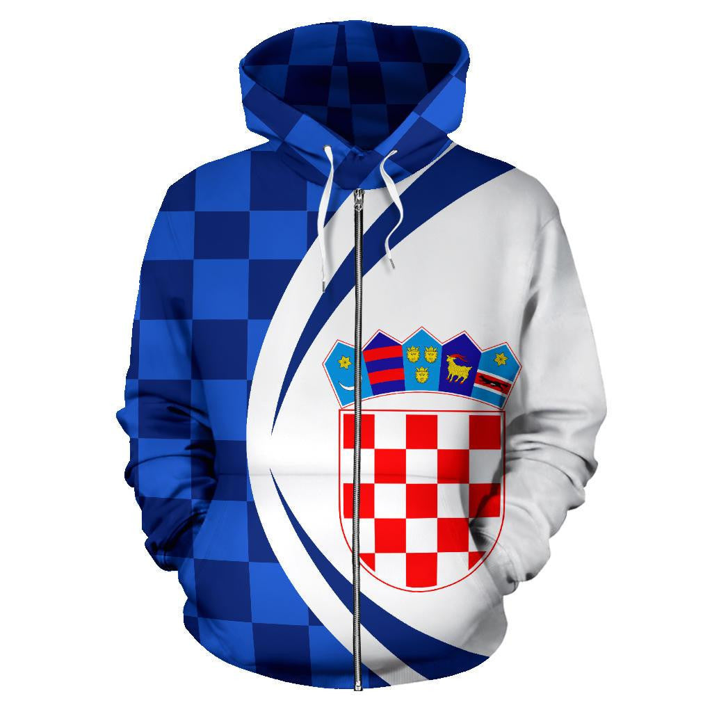 Sport Croatia Zip Up Hoodie Circle Style 03