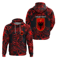 Personalised Albania Hoodie Albanian Golden Eagle Sport Version LT01