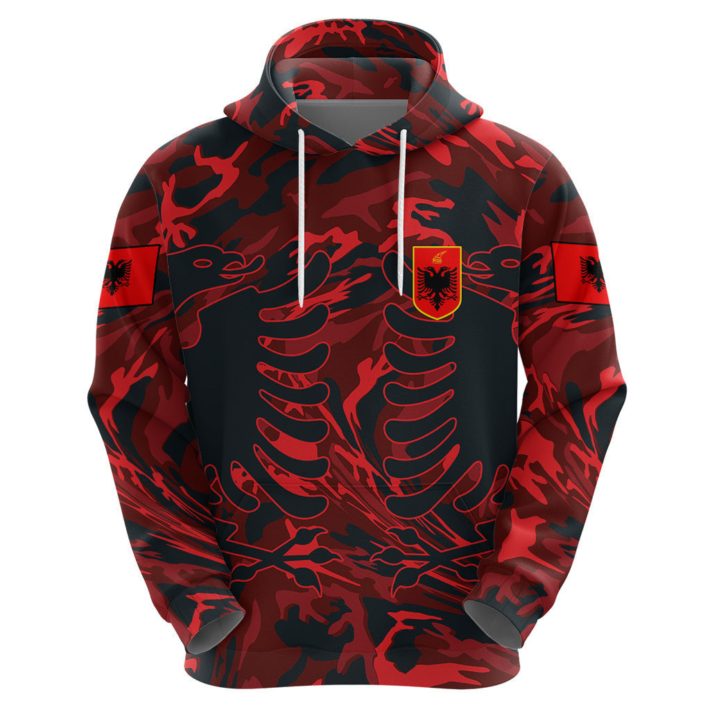 Personalised Albania Hoodie Albanian Golden Eagle Sport Version LT01